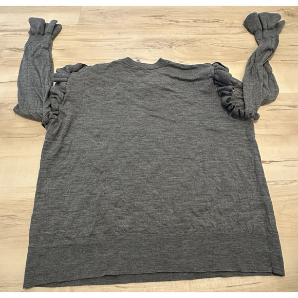 & OTHER STORIES Women M Sweater Frill 100% Merino Wool Long Sleeve Gray - Picture 3 of 8